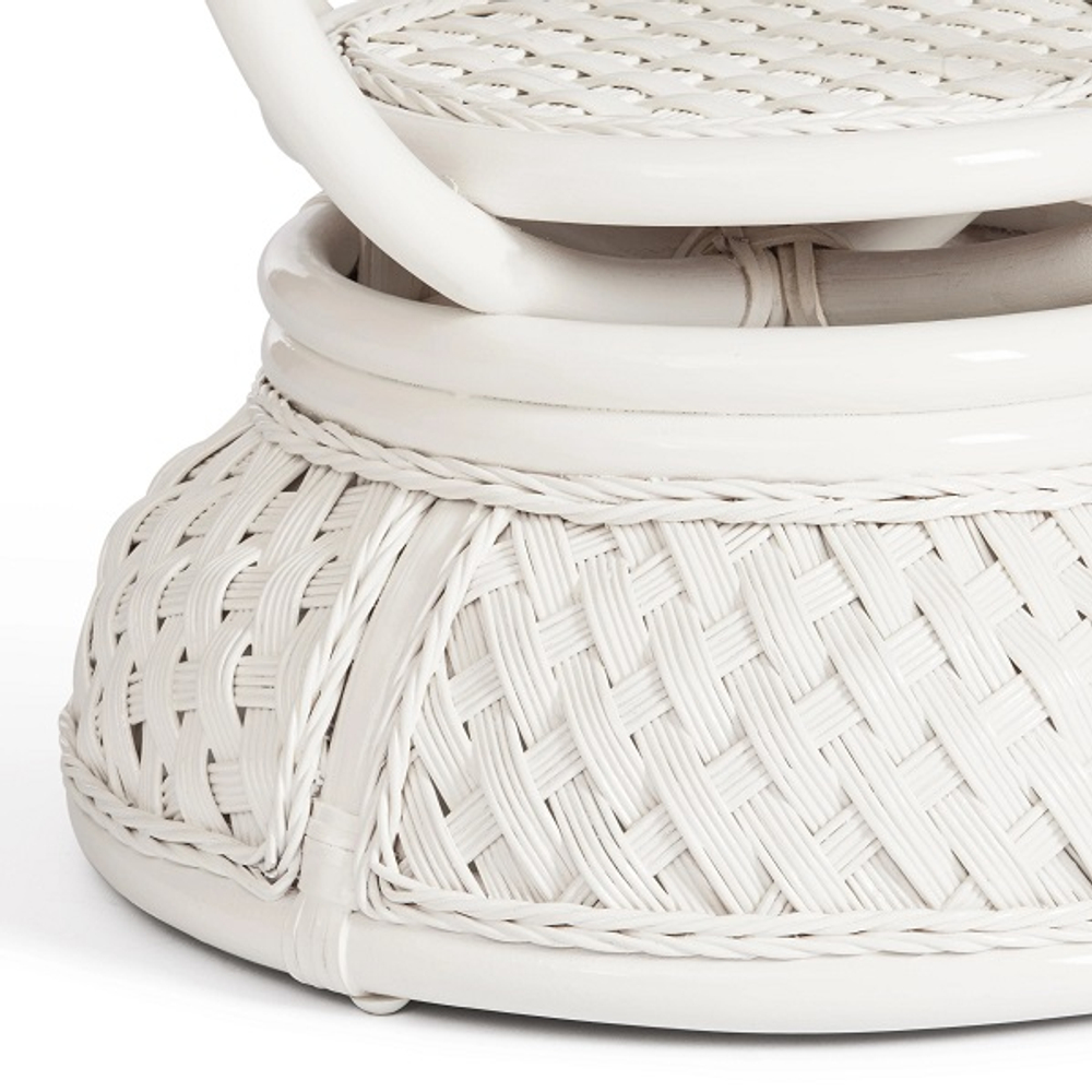 Столик кофейный Andrea ротанг, D60х50см, TCH White (белый)
