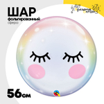 Шар Фольгированный Ресницы Bubble Прозрачный (Ассорти)