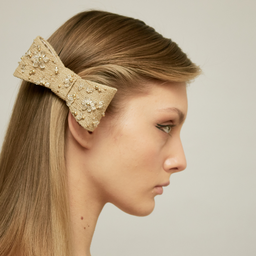 Бант-бабочка S с прозрачными ромашками