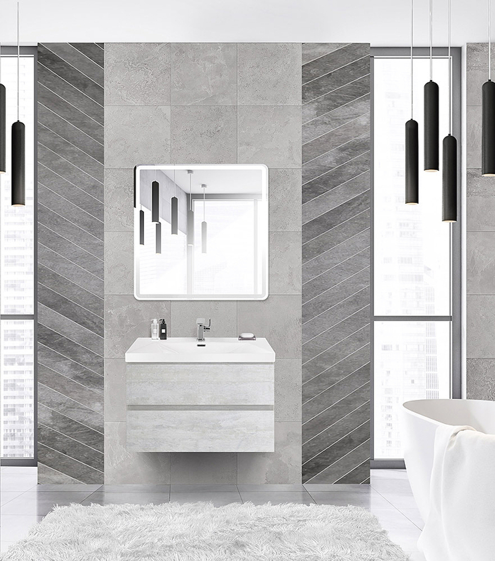 Тумба под раковину Cezares Molveno 46 80 MOLVENO 46-80-2C-SO-LB подвесная Legno Bianco