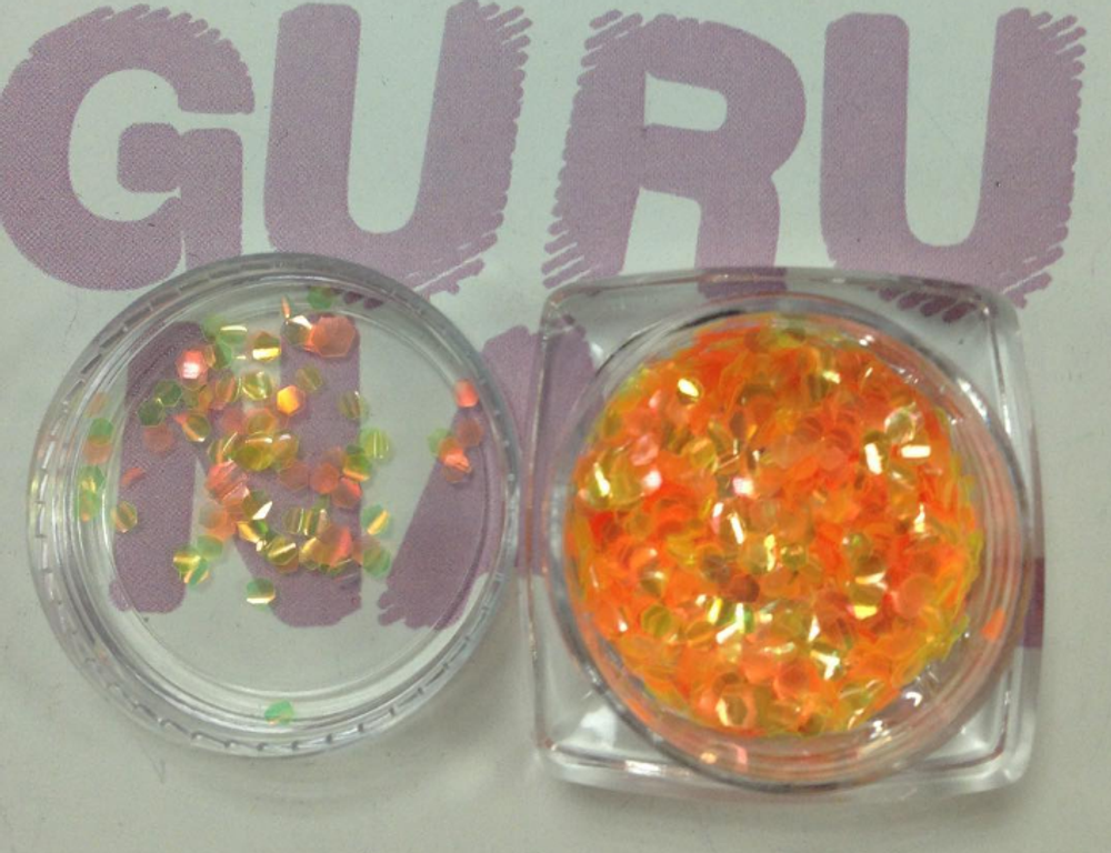 Кои (рыбья чешуя) для дизайна ногтей оранжевые