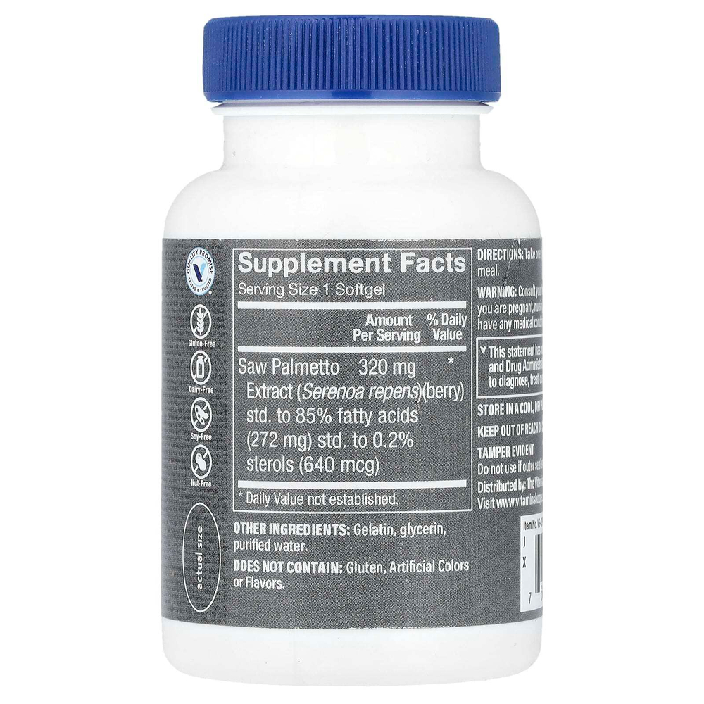 The Vitamin Shoppe, Мужская пила-пальма, 320 мг, 100 мягких таблеток