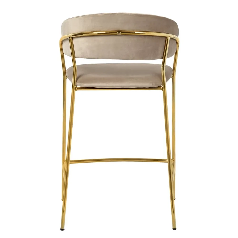 Стул полубарный Bradex Home Turin латте с золотыми ножками