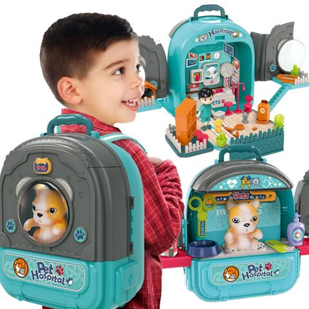 Кукольный домик Woopie - Кукольный домик / Портативный набор ветеринара 3в1 в рюкзаке - Вупи 650063