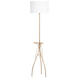 Светильник напольный торшер Нимфея с абажуром Винтаж-2 Белый