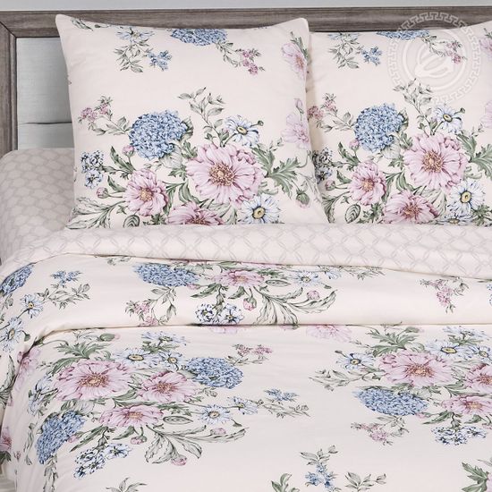 Двуспальный с европростынёй комплект постельного белья Саломея DE LUXE поплин наволочки 70x70 см