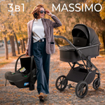 Детская коляска Sweet Baby Massimo SBL 3 в 1 Black