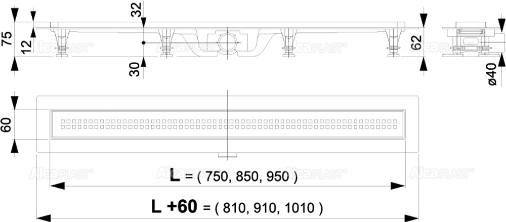 Душевой лоток AlcaPlast APZ9-850M Simple