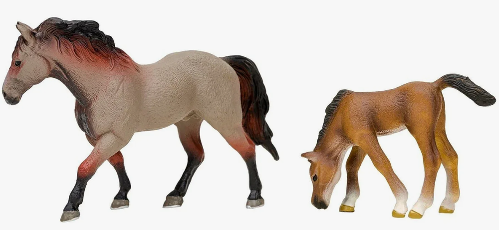 Игровой набор Masai Mara Мир домашних животных: американская лошадь, жеребенок, 8 предметов