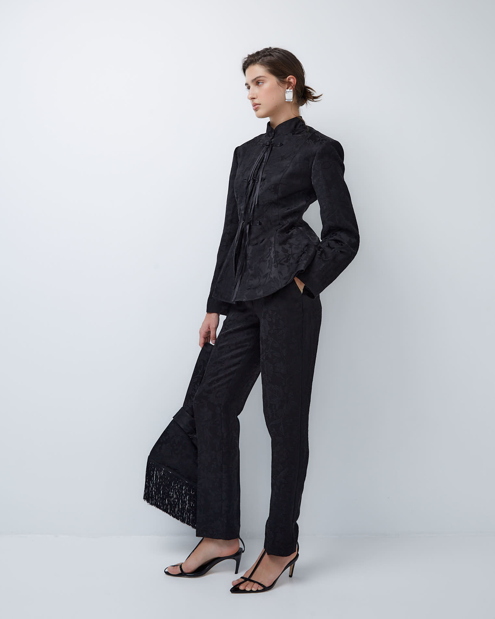 Жакет из жаккардовой вискозы Гуччи черный