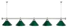 Лампа STARTBILLIARDS 5 пл. (плафоны антик медь,штанга коричневая,фурнитура золото)