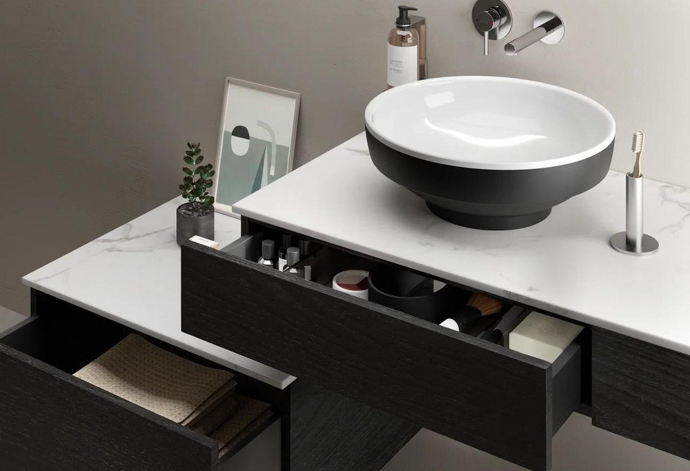 Тумба с раковиной VitrA Origin 120 см L 65679, черный дуб