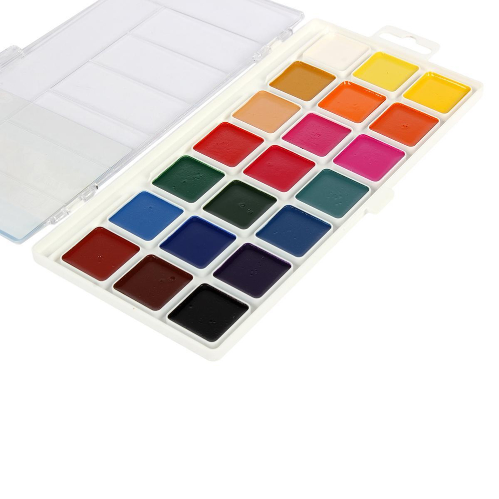 Акварель медовая "Классика" 21 цвет, без кисти, пластик (Гамма)