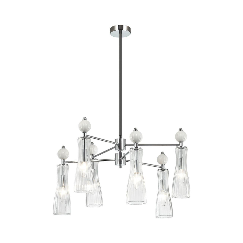 8268/6 NEOCLASSI хром/белый/прозрачный, металл/керамика/стекло Люстра Е14 6*40W 220V EMILY