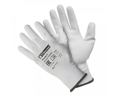 Перчатки полиэстер с полиуретановым покрытием L (размер 9) PSV036P Fiberon - 1 пара.