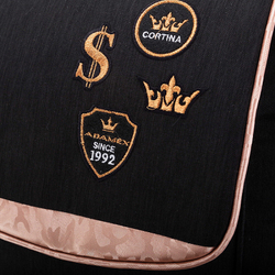 Детская коляска Adamex Cortina Special Edition 2 в 1 CT-402 кожа черная+черный+бронза