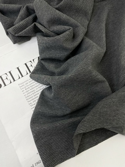 АНТРАЦИТ - Вафля трикотажная МЕЛКАЯ ЛЕТНЯЯ пенье (КРВ433 Алина)