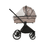 Детская универсальная коляска Adamex Spark 2в1 - Latte Velvet (Бежевая ткань, черная рама)