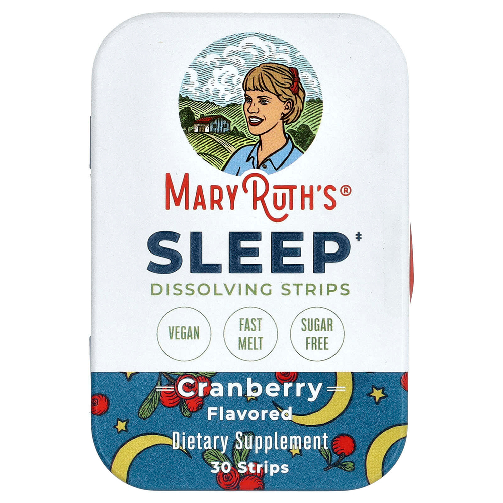MaryRuth's, Полоски для растворения сна, клюква, 30 полосок