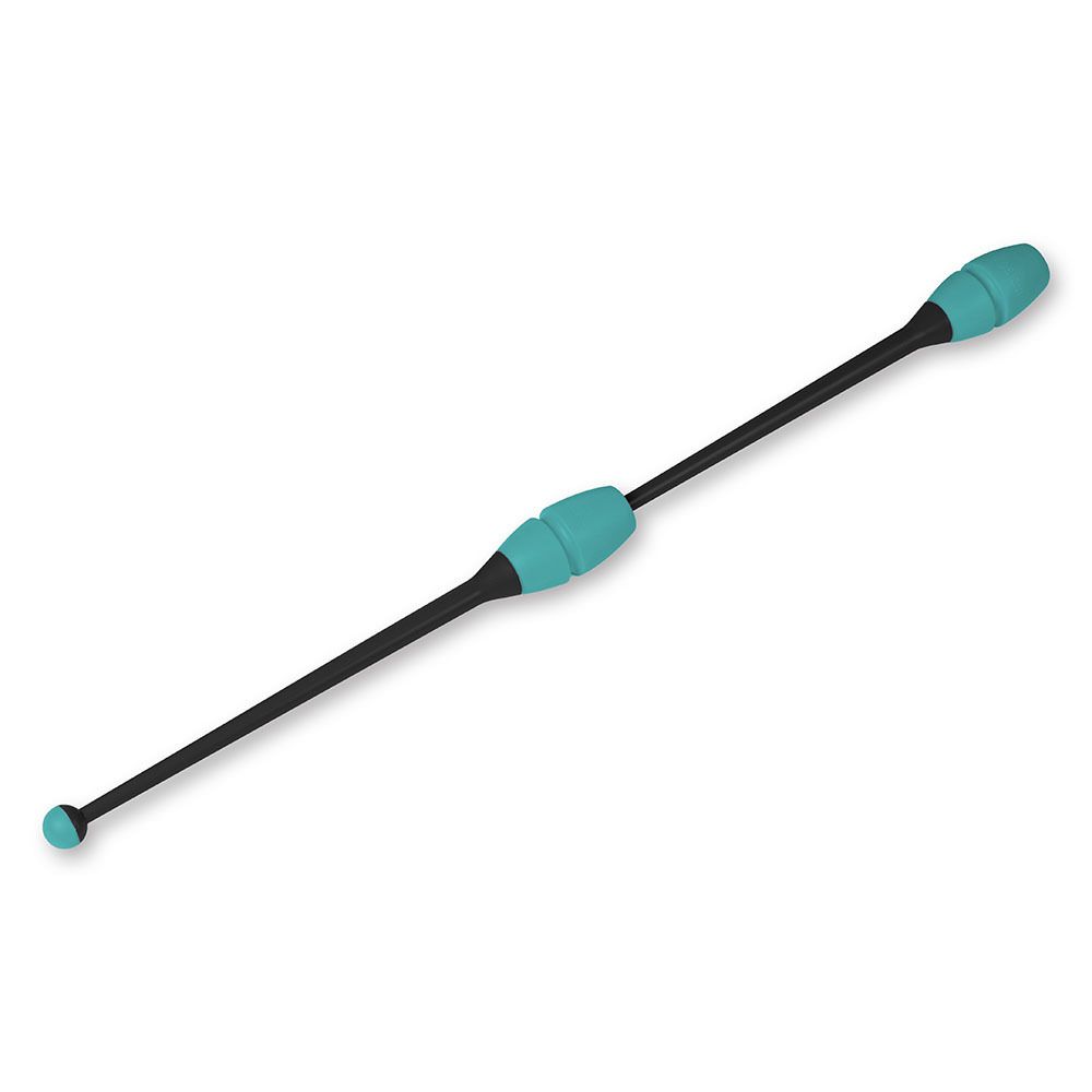 Булавы для худ. гимнастики INDIGO, IN018-BKB, 41 см, пластик, каучук, в компл. 2шт, черно-бирюзов