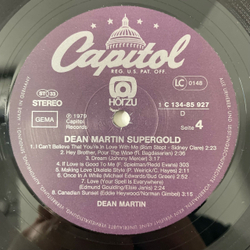 Винтажная виниловая пластинка LP Dean Martin Supergold (Германия 1979)