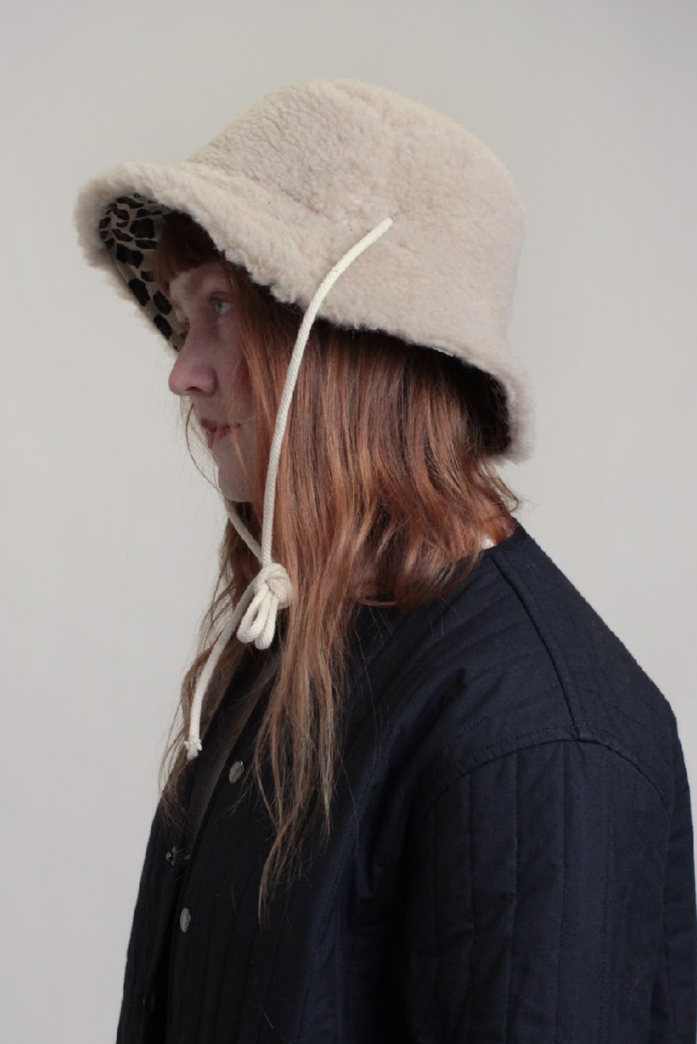 Леопардовая панама с мехом