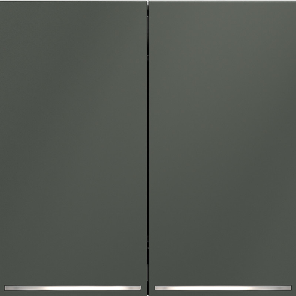 Проходной переключатель встраиваемый VOLTUM S70 двухклавишный с подсветкой 10А, (титан)