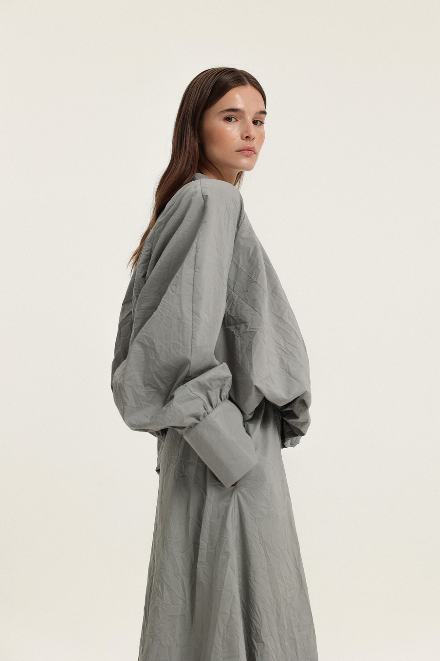 Рубашка из жатого хлопка