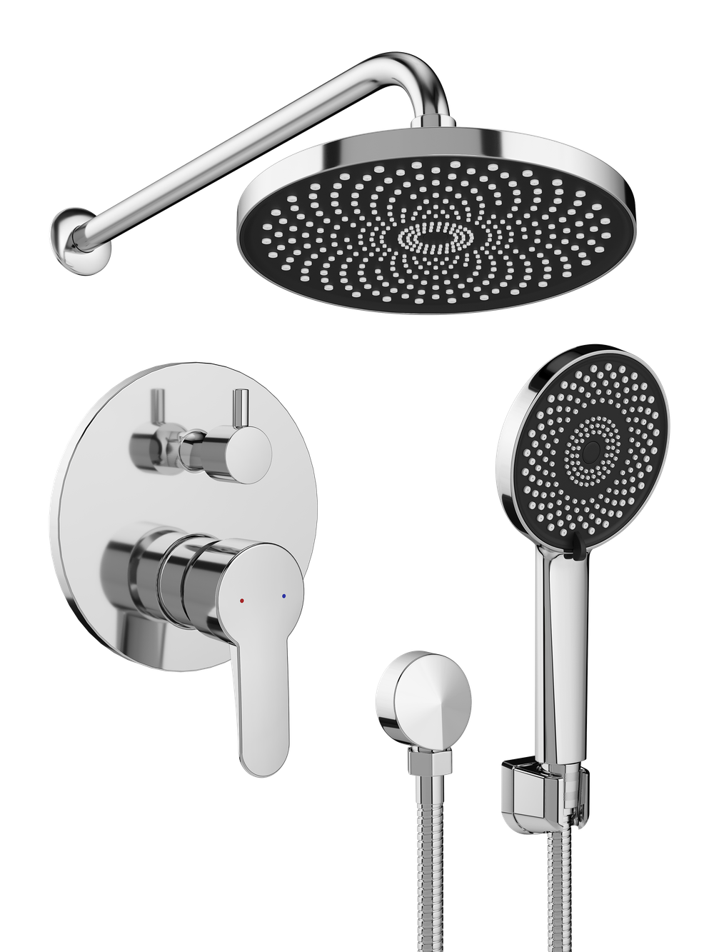 Душевой комплект DIWO Ярославль DW-YAR30CR С ВНУТРЕННЕЙ ЧАСТЬЮ, хром