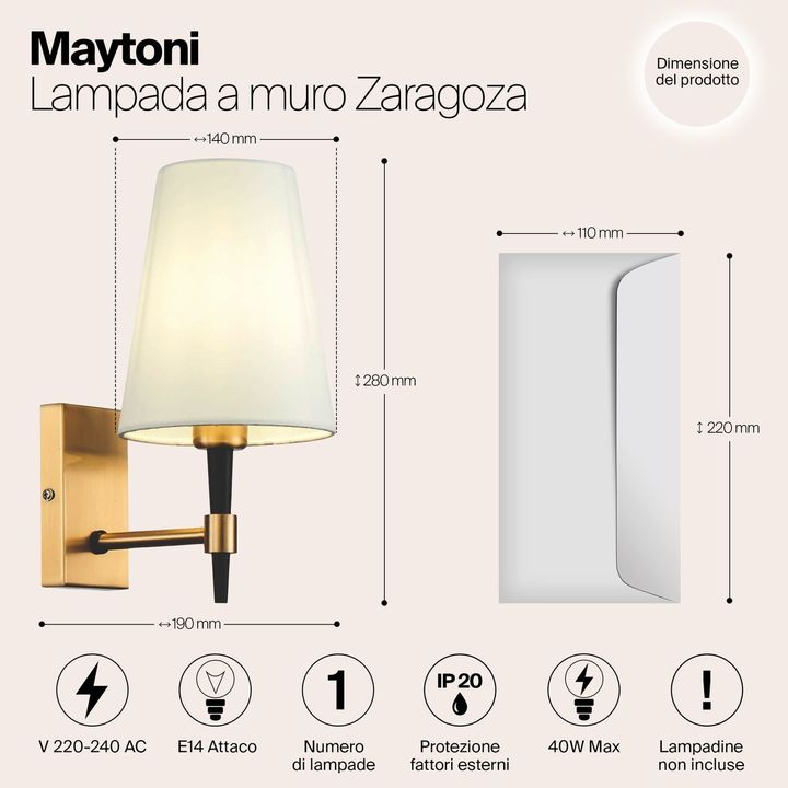 Бра Maytoni Zaragoza H001WL-01BS