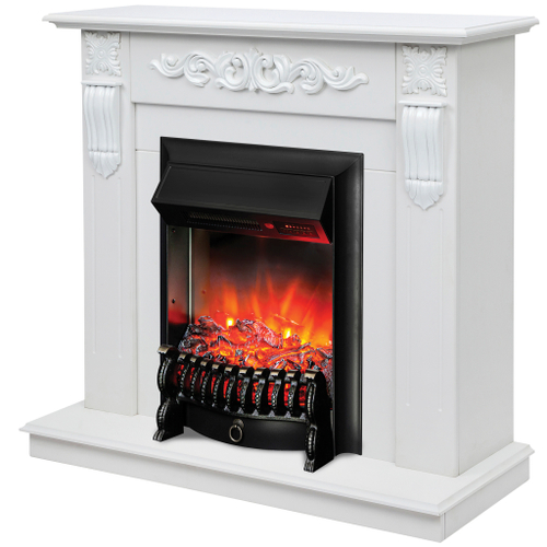 Каминокомплект Real Flame Dominica WT с очагом Fobos Lux Black RC