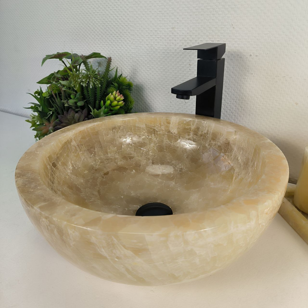 Раковина из оникса Bowl Yellow BO-64251 40*40*15 0196