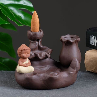 Подставка для благовоний «Будда у водопада» с аромаконусами