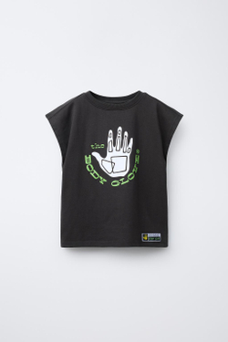 ZARA X BODY GLOVE ® ФУТБОЛКА ИЗ ТКАНИ В РУБЧИК, АНТРАЦИТОВО-СЕРЫЙ