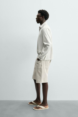 ZARA ДЖИНСОВЫЕ ШОРТЫ REGULAR FIT, ПЕСОЧНЫЙ
