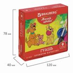Гуашь BRAUBERG "МАГИЯ ЦВЕТА", 9 цветов по 20 мл, без кисти, картонная упаковка, 190556