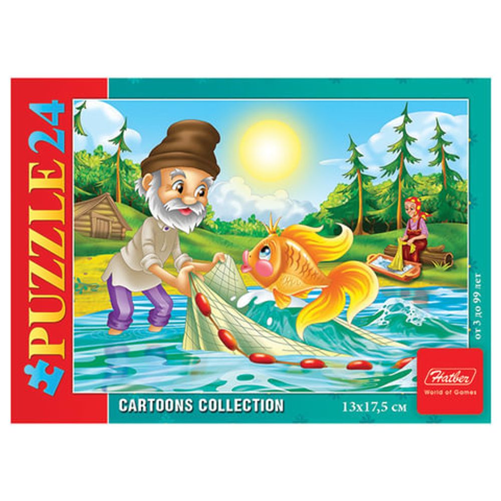 Пазл MINI, 24 элемента, А5, "Сказки (4 дизайна)", 130х175 мм, 24ПЗ5, U135471