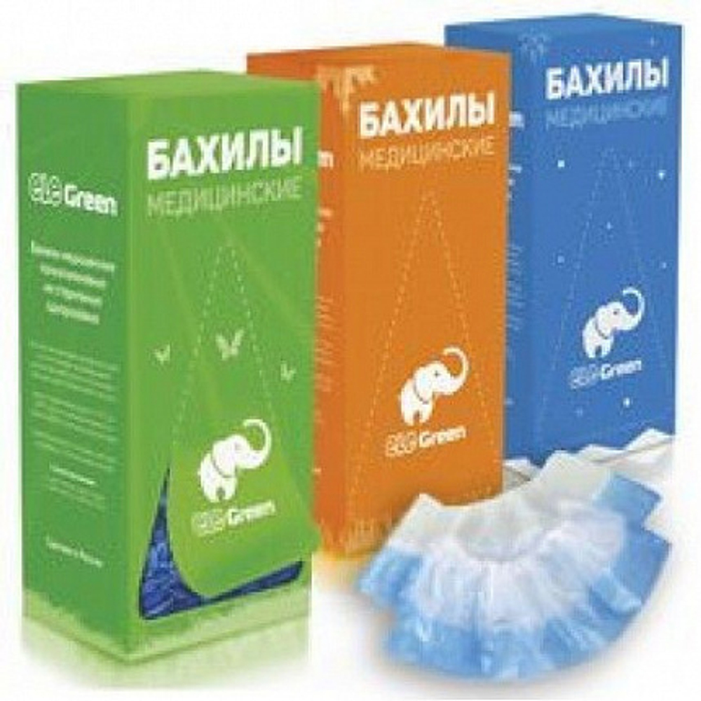 Бахилы EleGreen Стандарт двойные (бело-голубые) в евроблоках №1000 (2,6 гр., 30 мкм) арт. ЭГД-26