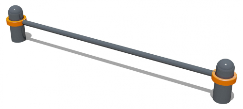 Перекладина для отжимания 25039 для выполнения нормативов (сборка на хомутах)