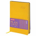 Ежедневник датированный 2022 А5 138x213 мм BRAUBERG "Stylish", под кожу, желтый, 112792
