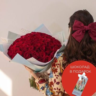 Розы красные 40 см (Premium) 71 шт