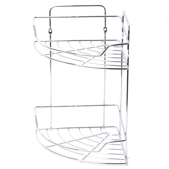 Полка для ванной 2-ярусная угловая Besser BS 0435D (29,5х22х33 см) из хромированной стали