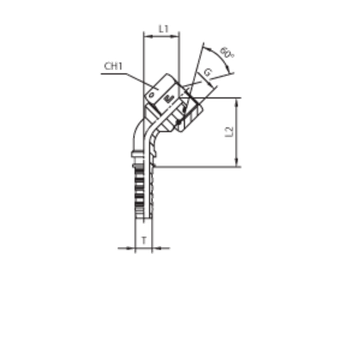 Фитинг DN 12 BSP (Г) 3/8 (45) (штифтованная гайка, o-ring)