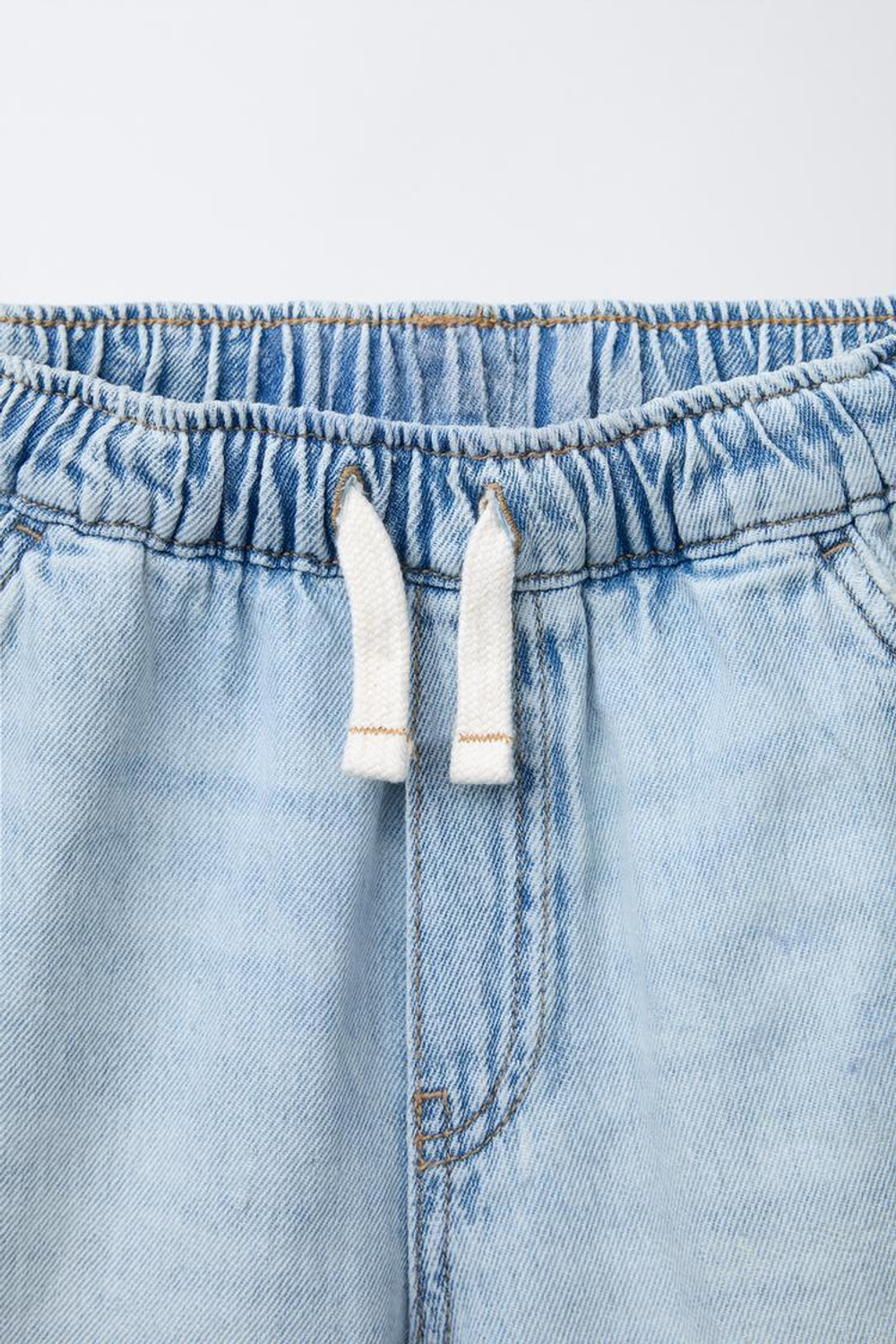 ZARA ДЖИНСОВЫЕ ШОРТЫ LOOSE FIT, ГОЛУБОЙ