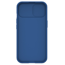 Чехол синего цвета от Nillkin с защитной шторкой для камеры на iPhone 15, серия CamShield Pro Case