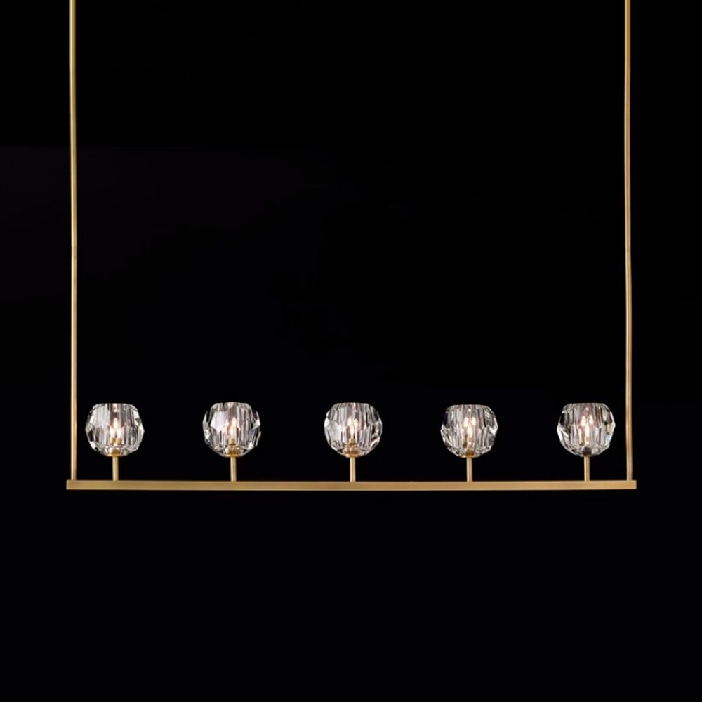 Люстра Rh Boule De Cristal Linear Chandelier 5 Bronze By Imperiumloft
