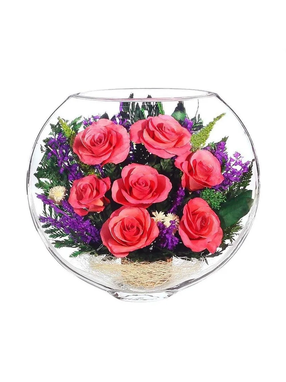 натуральные цветы в стекле, вакуум 18.02