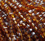 БВ030НН4 Хрустальные бусины квадратные, цвет: коричневый, размер 4 мм, кол-во: 44-45 шт.