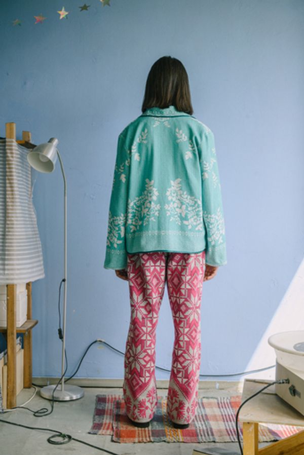 Куртка Украшенный Расшитой Салфеткой/Light Green with Napkin Jacket зеленая - фото 4