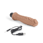 Кофейный вибратор-реалистик 8 Girthy Realistic Vibrator - 24,5 см. (Цвет: кофейный)
